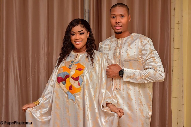 Tenue couple africain bazin