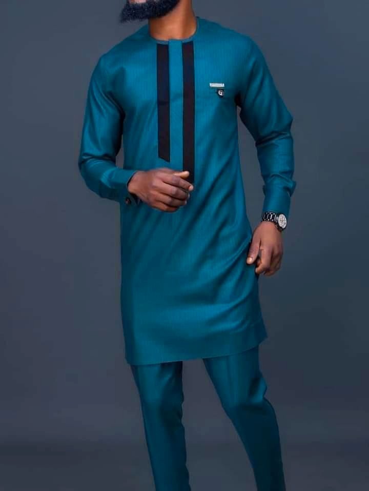 Costume africain Sarcelle pour homme| Dashiki Vêtements pour hommes
