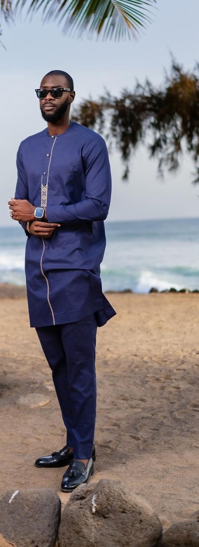 Costume africain Sarcelle pour homme| Dashiki Vêtements pour hommes