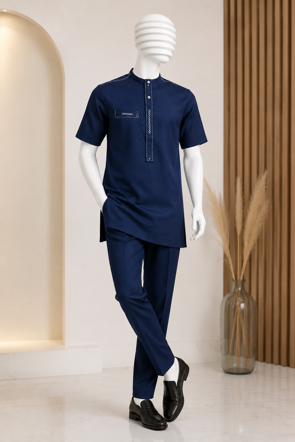 Ensemble Tunique Moderne « Élégance Bleue